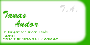 tamas andor business card